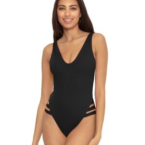 Becca One Piece Swim Suit, Sophia Over the Shoulder, black, Small